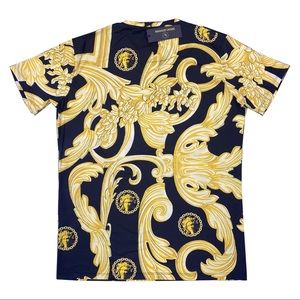 MENS GOLD MEDUSA BAROQUE ITALIAN DESIGN T-SHIRTS